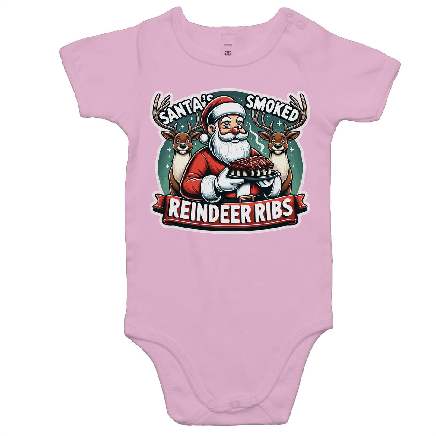Santa's Smoked Reindeer Ribs - Baby Onesie Romper