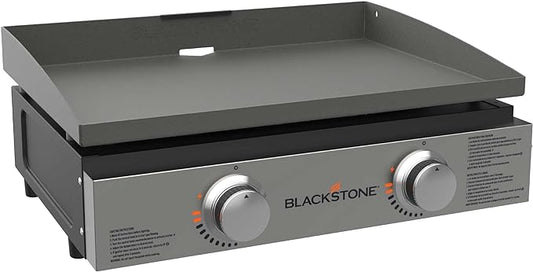 Blackstone Tabletop Griddle, 1666, Heavy Duty Flat Top Griddle Grill Station for Camping, Camp, Outdoor, Tailgating, Tabletop – Stainless Steel Griddle with Knobs & Ignition, Black, 22 inch