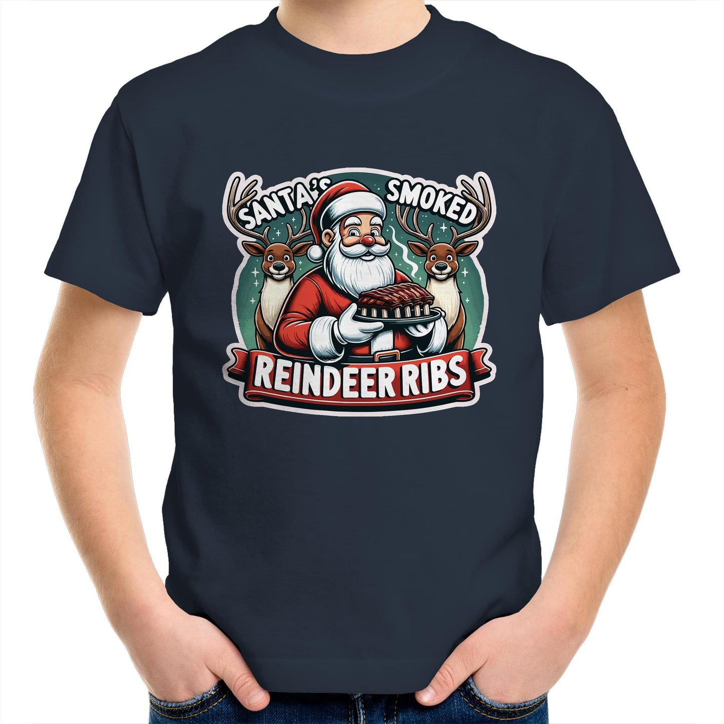 Santas Smoked Reindeer Ribs - AS Colour Kids Youth T-Shirt