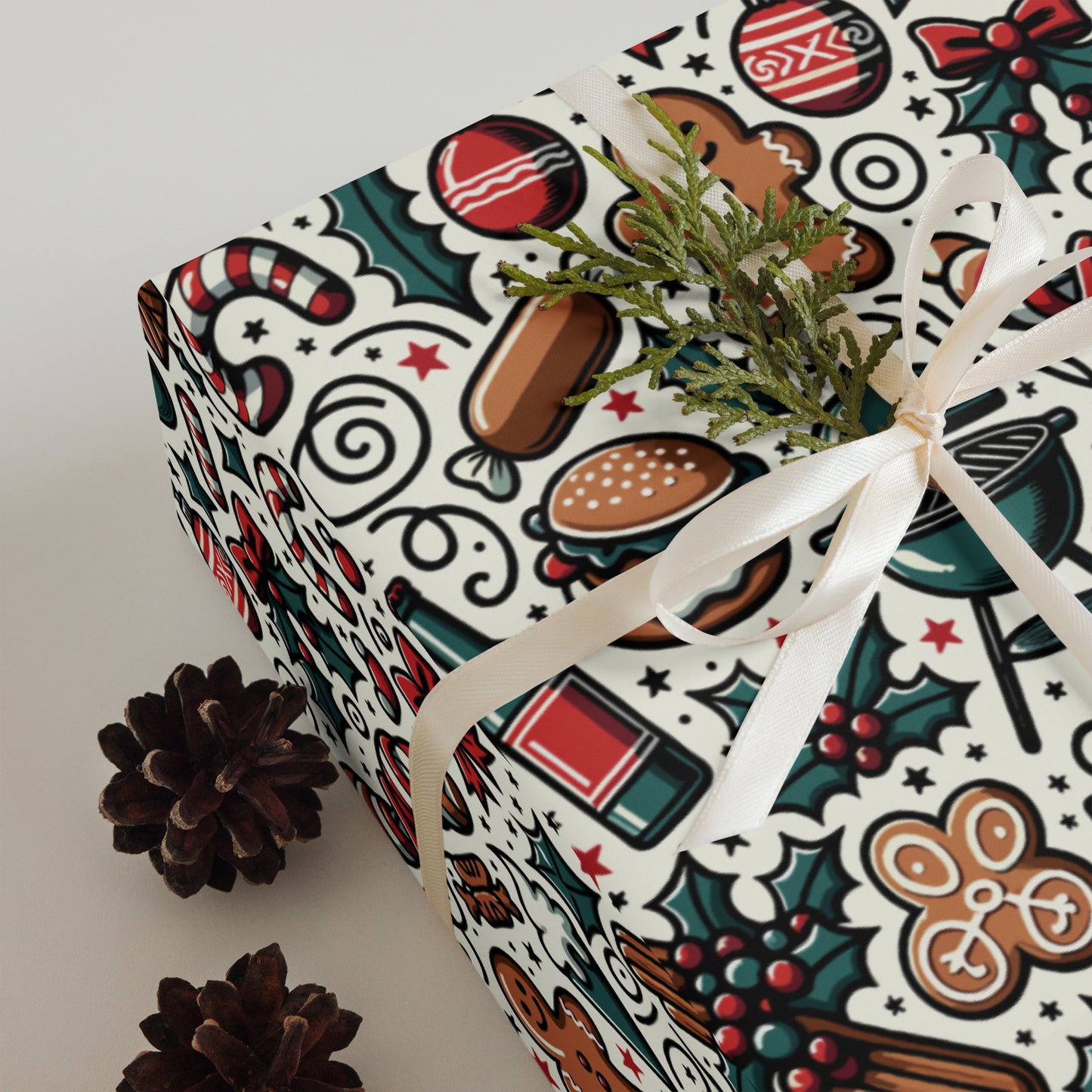 Christmas BBQ Wrapping paper sheets