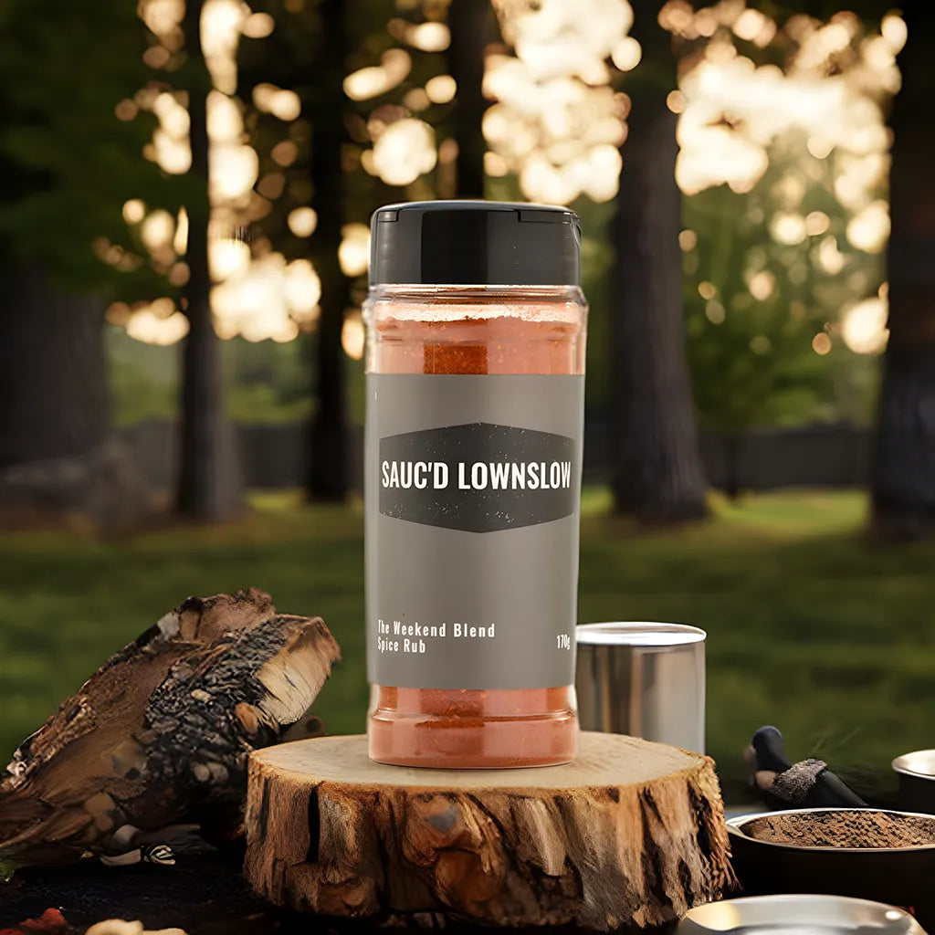 Sauc'd Low n Slow The Weekend Blend outdoors by a campfire